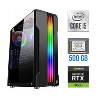 Ігровий ПК Tower Intel Core i5-10400F (6(12) ядер по 2.9-4.3 GHz) / 16GB DDR4 / 500GB SSD / GeForce RTX 3060, 12GB GDDR6, 192-bit