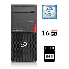 Комп'ютер Fujitsu Esprimo P756 E90+ Tower / Intel Core i3-6100 (2 (4) ядра по 3.7 GHz) / 16 GB DDR4 / 240 GB SSD / Intel HD Graphics 530 / 280W / DVD-ROM / DisplayPort б/в