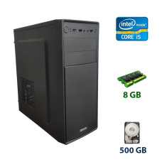 Системний блок 1stPlayer Case A2 Tower / Intel Core i5-2300 (4 ядра по 2.8 - 3.1 GHz) / 8 GB DDR3 / 120GB SSD+500 GB HDD / AMD Radeon RX 470, 4 GB GDDR5, 256-bit / 400W б/в