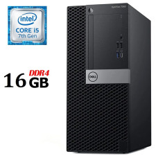 Комп'ютер Dell OptiPlex 7050 Tower / Intel Core i5-7500 (4 ядра по 3.4 - 3.8 GHz) / 16 GB DDR4 / HDD / Intel HD Graphics 630 / 240W / HDMI / DisplayPort б/в