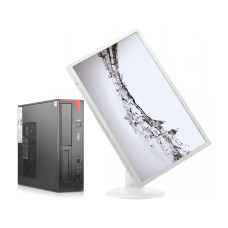 Комплект ПК: Fujitsu Esprimo E420 E85+ SFF / Intel Core i5-4460 (4 ядра по 3.2-3.4 GHz) / 16 GB DDR3 / 480 GB SSD / HD Graphics 4600 + Монітор AOC E2460PQ / 24" TN / 1x DP, 1x DVI, 1x VGA, 2x Audio б/в