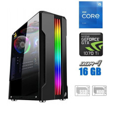 Ігровий ПК / Intel Core i5-11400F (6(12) ядер по 2.6-4.4GHz) NEW / 16GB DDR4 NEW / 120GB SSD NEW + 500GB HDD / GeForce GTX 1070 Ti, 8GB GDDR5, 256bit / 600W NEW б/в