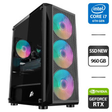 Ігровий ПК 1stPlayer X5 FireBase Tower NEW / Intel Core i7-6700 (4 (8) ядра по 3.4 - 4.0 GHz) / 24 GB DDR4 / 960 GB SSD NEW / nVidia GeForce RTX 3070 Ti, 8 GB GDDR6X, 256-bit / 750W NEW / HDMI б/в