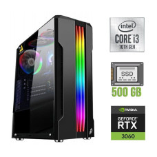 Ігровий ПК Intel Core i3-10100F (4 (8) ядра по 3.6-4.3 GHz) / 16GB DDR4 / 500GB SSD / GeForce RTX 3060, 12 GB GDDR6, 192-bit / 700W