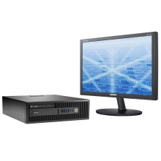 Комплект ПК: HP ProDesk 600 G1 SFF / Intel Core i3-4160 (2 (4) ядра по 3.6 GHz) / 8 GB DDR3 / 500 GB HDD / Intel HD Graphics 4400 / DVD-RW + Монітор 19" (1366x768) TN / VGA / VESA 75x75 б/в