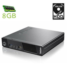 Неттоп Lenovo ThinkCentre M93 Tiny USFF / Intel Pentium G3220T (2 ядра по 2.6 GHz) / 8 GB DDR3 / 500 GB HDD / Intel HD Graphics / DisplayPort б/в