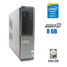 Комп'ютер Dell / Intel Core i7-2600K (4 (8) ядра по 3.4 - 3.8 GHz) / 8 GB DDR3 / 500 GB HDD / Intel HD Graphics 3000 / DVD-ROM б/в