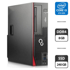 Комп'ютер Fujitsu Esprimo D757 E85+ SFF / Intel Core i5-6500 (4 ядра по 3.2-3.6 GHz) / 8GB DDR4 / 240GB SSD / HD Graphics 530 / DVI / DisplayPort / DVD-ROM б/в