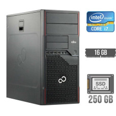 Комп'ютер Fujitsu P710 E90+ Tower / Core i7-3770 (4(8) ядра по 3.4-3.9GHz) / 16GB DDR3 / 250GB SSD / HD Graphics 4000 / 280W / DVI / DisplayPort б/в