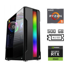 Ігровий ПК / AMD Ryzen 5 5500 (6(12) ядер по 3.6-4.2 GHz) / 16 GB DDR4 / 500 GB SSD M.2 / nVidia GeForce RTX 3060, 12 GB GDDR6, 192-bit / 700W