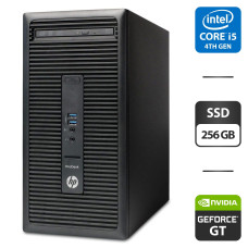 Комп'ютер HP ProDesk 400 G2 Tower / Intel Core i5-4570 (4 ядра по 3.2 - 3.6 GHz) / 8 GB DDR3 / 256 GB SSD / nVidia GeForce GT 440, 1 GB GDDR3, 128-bit / DVD-ROM / VGA б/в