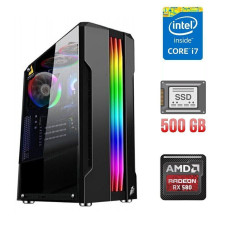 Ігровий ПК Tower Intel Core i7-4770 (4(8) ядра по 3.4-3.9 GHz) / 16 GB DDR3 / 500 GB SSD NEW / Radeon RX 580, 8 GB GDDR5, 256-bit б/в