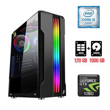 Ігровий ПК Intel Core i5-6400 (4 ядра по 2.7-3.3 GHz) / 16GB DDR4 / 120GB SSD + 1000GB HDD / GeForce GTX 1060, 6 GB GDDR5, 192-bit б/в
