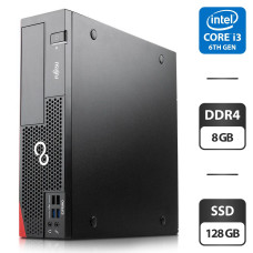 Комп'ютер Fujitsu Esprimo D956 E90+ SFF / Intel Core i3-6100 (2 (4) ядра по 3.7 GHz) / 8 GB DDR4 / 128 GB SSD / Intel HD Graphics 530 / DVI б/в