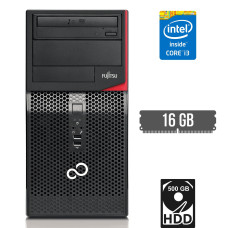 Компьютер Fujitsu Esprimo P420 E85+ Tower / Intel Core i3-4130 (2 (4) ядра по 3.4 GHz) / 16 GB DDR3 / 500 GB HDD / Intel HD Graphics 4400 / 280W / DVD-RW / DVI б/в
