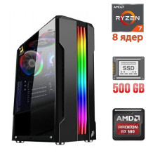 Ігровий ПК / AMD Ryzen 7 1700 (8(16) ядер по 3-3.7GHz) / 8GB DDR4 / 500GB SSD / AMD Radeon RX 580, 8GB GDDR5, 256-bit б/в