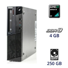Системний блок Lenovo ThinkCentre M77 SFF / AMD Athlon II X2 B26 (2 ядра по 3.2 GHz) / 4 GB DDR3 / 250 GB HDD б/в