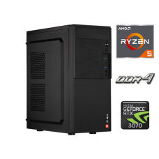 Ігровий ПК 2E ALFA Black Tower NEW / AMD Ryzen 5 3600 (6 (12) ядер по 3.6 - 4.2 GHz) / 16 GB DDR4 / 500 GB SSD M2 NVME + 3000 GB HDD / nVidia GeForce RTX 3070 8 GB GDDR6 256bit / 750W б/в