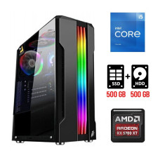 Ігровий ПК Tower / Intel Core i5-11400F (6 (12) ядер по 2.6 - 4.4 GHz) NEW / 16 GB DDR4 NEW / 500 GB SSD NEW + 500 GB HDD / AMD Radeon RX 5700 XT, 8 GB GDDR6, 256-bit б/в