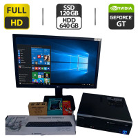 Комплект ПК: комп'ютер Gigabyte SFF / Intel Core i5-4570 (4 ядра по 3.2 - 3.6 GHz) / 16 GB DDR3 / 120 GB SSD + 640 GB HDD / nVidia GeForce GT 710, 2 GB GDDR3, 64-bit + Монітор LG 24MB35PM-B / 24" (1920x1080) IPS б/в