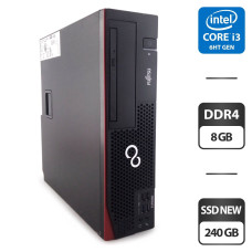 Комп'ютер Fujitsu Esprimo D556 E90+ SFF / Intel Core i3-6100 (2 (4) ядра по 3.7 GHz) / 8 GB DDR4 / 240 GB SSD NEW / Intel HD Graphics 530 / DVD-ROM б/в