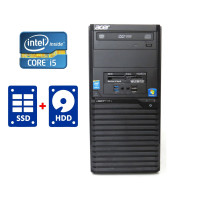 ПК Acer Veriton M2632G Tower / Intel Core i5-4430 (4 ядра по 3.0 - 3.2 GHz) / 8 GB DDR3 / 128 GB SSD + 1000 GB HDD / Intel HD Graphics 4600 / DVD-RW / Win 7 б/в