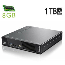 Неттоп Lenovo ThinkCentre M93 Tiny USFF / Intel Pentium G3220T (2 ядра по 2.6 GHz) / 8 GB DDR3 / 1000 GB HDD / Intel HD Graphics / DisplayPort / Блок живлення в комплекті б/в