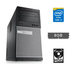 Комп'ютер Dell OptiPlex 7020 Tower / Intel Core i5-4590 (4 ядра по 3.3 - 3.7 GHz) / 8 GB DDR3 / 500 GB HDD / Intel HD Graphics 4600 / 290W / DVD-RW / DisplayPort б/в