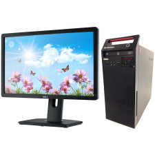 Комплект ПК: Lenovo ThinkCentre E73 Tower / Intel Core i5-4570S (4 ядра по 2.9 - 3.6 GHz) / 8 GB DDR3 / 500 GB HDD / Intel HD Graphics 4600 / DVD-RW + Монітор Dell UltraSharp U2212HMc / 22" (1920x1080) IPS / DP, VGA, DVI, USB 2.0 б/в