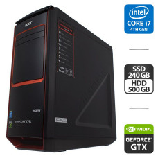Комп'ютер Б-клас Acer Predator G3-605 Tower / Intel Core i7-4770 (4 (8) ядра по 3.4 - 3.9 GHz) / 8 GB DDR3 / 240 GB SSD + 500 GB HDD / nVidia GeForce GTX 760, 1.5 GB GDDR5, 192-bit / DVI б/в