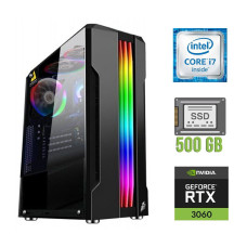 Ігровий ПК Intel Core i7-6700 (4 (8) ядра по 3.4-4 GHz) / 16GB DDR4 NEW / 500GB SSD NEW / GeForce RTX 3060, 12 GB GDDR6, 192bit NEW / 800W б/в