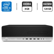 Комп'ютер HP EliteDesk 800 G3 SFF / Intel Core i5-6500 (4 ядра по 3.2 - 3.6 GHz) / 8 GB DDR4 / 120 GB SSD + 500 GB HDD / Intel HD Graphics 530 / DisplayPort б/в