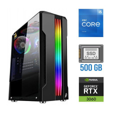 Ігровий ПК Tower / Intel Core i5-11400F (6 (12) ядер по 2.6-4.4 GHz) / 16 GB DDR4 / 500 GB SSD / nVidia GeForce RTX 3060, 12 GB GDDR6, 192-bit б/в