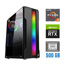 Ігровий ПК AMD Ryzen 5 3600 (6 (12) ядер по 3.6 - 4.2 GHz) / 16 GB DDR4 / 500 GB SSD / nVidia GeForce RTX 3050, 8 GB GDDR6, 128-bit / 500W