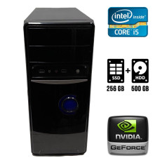 Комп'ютер Gigabyte Tower / Core i5-2500 (4 ядра по 3.3-3.7GHz) / 8GB DDR3 / 256GB SSD + 500GB HDD / GeForce GT 430, 1 GB DDR3, 64bit / DVI б/в