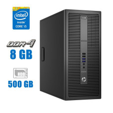 Комп'ютер HP EliteDesk 800 G2 Tower / Intel Core i5-6500 (4 ядра по 3.2 - 3.6 GHz) / 8 GB DDR4 / 500 GB HDD / Intel HD Graphics 530 / DVD-ROM б/в