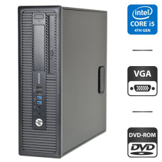 Комп'ютер HP EliteDesk 800 G1 SFF / Intel Core i5-4570 (4 ядра по 3.2-3.6 GHz) / 8GB DDR3 / 320GB HDD NEW / HD Graphics 4600 / DVD-ROM / VGA б/в