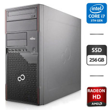 Комп'ютер Fujitsu Esprimo P710 E85+ Tower / Core i7-3770 (4(8) ядра по 3.4-3.9 GHz) / 8GB DDR3 / 256GB SSD / Radeon HD 6570, 1 GB GDDR5, 128-bit / DVD-ROM / DVI б/в