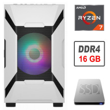 Игровой ПК 1Stplayer D3-A-G7-MAX-WH Tower / AMD Ryzen 7 1700 (8 (16) ядер по 3.0-3.7 GHz) / 16 GB DDR4 / 80 GB SSD / Gigabyte Radeon RX 570 Aorus, 4 GB GDDR5, 256-bit / 600W б/в