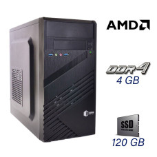 Комп'ютер QUBE QB05M U3 Tower / AMD Athlon 200GE (2(4) ядра по 3.2 GHz) / 4GB DDR4 (2400 MHz) / 120GB SSD / 400W / PRIME A320M-R
