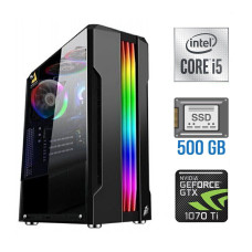 Ігровий ПК Intel Core i5-10400F (6(12) ядер по 2.9-4.3GHz) NEW / 16GB DDR4 NEW / 500GB SSD NEW / GeForce GTX 1070 Ti, 8GB GDDR5, 256-bit б/в