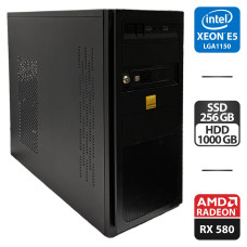 Ігровий ПК MS-Tech Tower / Intel Xeon E3-1271 v3 (4 (8) ядра по 3.6 - 4.0 GHz) / 24 GB DDR3 / 256 GB SSD + 1000 GB HDD / AMD Radeon RX 580, 4 GB GDDR5, 256-bit / 450W / HDMI б/в