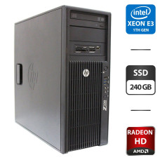 Комп'ютер HP Z220 Workstation Tower / Intel Xeon E3-1245 v2 (4(8) ядра по 3.4-3.8 GHz) / 16GB DDR3 / 240GB SSD / Radeon HD 5750, 1 GB GDDR5, 128-bit / HDMI / DVD-ROM б/в