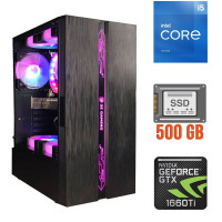 Ігровий ПК Intel Core i5-11400F (6(12) ядер по 2.6-4.4GHz) / 16GB DDR4 / 500GB SSD / nVidia GeForce GTX 1660 Ti, 6GB GDDR6/ 500W б/в