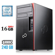 Комп'ютер Fujitsu Esprimo P757/E90+ Tower / Intel Core i5-6500 (4 ядра по 3.2-3.6 GHz) / 16GB DDR4 / 240GB SSD M.2 / HD Graphics 530 / 280W / DisplayPort / DVI б/в
