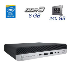 Неттоп HP EliteDesk 800 G3 Desktop Mini Business PC / Intel Core i5-7500T (4 ядра по 2.7 - 3.3 GHz) / 8 GB DDR4 / 240 GB SSD / Блок живлення в комплекті б/в