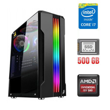 Ігровий ПК Intel Core i7-4770 (4 (8) ядра по 3.4-3.9 GHz) / 8 GB DDR3 / 500 GB SSD / AMD Radeon RX 580, 8 GB GDDR5, 256-bit б/в