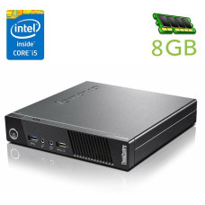 Неттоп Lenovo ThinkCentre M93 Tiny USFF / Intel Core i5-4440 (4 ядра по 3.1 - 3.3 GHz) / 8 GB DDR3 / 320 GB HDD / Intel HD Graphics 4600 / DisplayPort / Блок питания в комплекте б/в