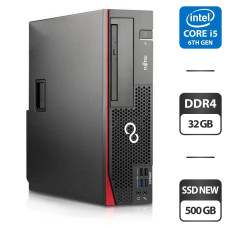 Комп'ютер Fujitsu Esprimo D756 E85+ SFF / Intel Core i5-6500 (4 ядра по 3.2 - 3.6 GHz) / 32 GB DDR4 / 500 GB SSD NEW / Intel HD Graphics 530 / DVD-ROM / DVI б/в