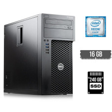 Комп'ютер Dell Precision 3620 Tower / Intel Xeon E3-1245 v5 (4 (8) ядра по 3.5 - 3.9 GHz) / 16 GB DDR4 / 240 GB SSD / Intel HD Graphics P530 / 290W / DVD-ROM / DisplayPort / HDMI б/в